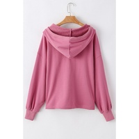 Valerian Solid Kangaroo Pocket Half Zipper Oversized Hoodie - 2XL thumbnail