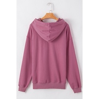 Valerian Solid Kangaroo Pocket Drawstring Loose Fit Hoodie - L thumbnail