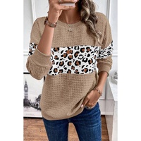 Parchment Leopard Quilted Patchwork Crew Neck Sweatshirt - L thumbnail
