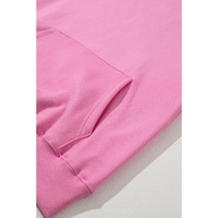 Bonbon Solid Color Fleece Lined Drawstring Hoodie with Pocket - 2XL thumbnail