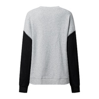 Gray Two Tone Patchwork Drop Shoulder Pullover Sweatshirt - L thumbnail