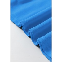 Sky Blue Solid Color Drop Shoulder Long Sleeve Basic Sweatshirt - L thumbnail