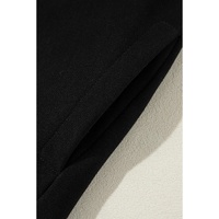 Black Solid O Neck High Low Hem Pullover Sweatshirt - S thumbnail