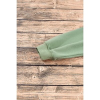 Smoke Green Plain Drop Shoulder Crewneck Pullover Sweatshirt - L thumbnail