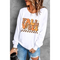 Beige FALL VIBES Graphic Drop Shoulder Sweatshirt - M thumbnail