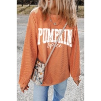 Orange PUMPKIN Spice Graphic Corded Crewneck Sweatshirt - L thumbnail