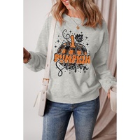 Gray Thanksgiving Pumpkin Season Drop Shoulder Sweatshirt - XL thumbnail