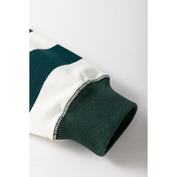 White Stripe Colorblock Sleeve Exposed Seam Fake-2-Piece Sweatshirt - L thumbnail