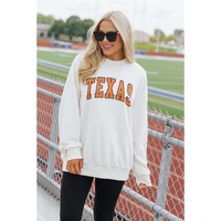 White TEXAS Graphic Drop Shoulder Crewneck Sweatshirt - S thumbnail