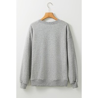 Gray Halloween Ghost Print Crewneck Drop Shoulder Sweatshirt - L thumbnail
