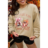 Parchment Just a Girl Who Loves Fall Printed Sweatshirt - L thumbnail