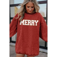 Racing Red MERRY Graphic Corded Christmas Sweatshirt - 2XL thumbnail