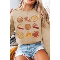 Khaki Thanksgiving Dessert Graphic Pullover Sweatshirt - 2XL thumbnail