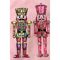 Pink Shimmer Nutcracker Graphic Christmas Pullover Sweatshirt - M thumbnail