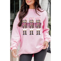 Pink Christmas Nutcracker Graphic Pullover Sweatshirt - S thumbnail