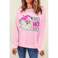 Pink Santa Claus HO HO HO Christmas Graphic Sweatshirt - 2XL thumbnail