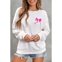 White Sweet Bow Printed Valentines Graphic Sweatshirt - 2XL thumbnail