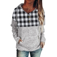 Azura Exchange Plaid Hoodie with Pocket Detailing - M thumbnail