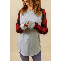 Azura Exchange Plaid Long Sleeve Sweatshirt - S thumbnail