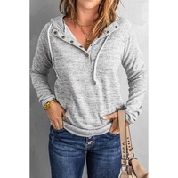 Azura Exchange Buttoned Casual Hoodie with Pocket Design - S thumbnail