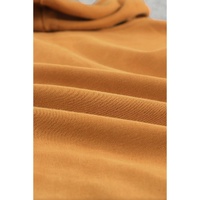 Brown Zip-Up Pocket Drawstring Hoodie Jacket - M thumbnail