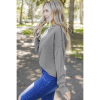 Azura Exchange Ribbed Zip Knit Top - 2XL thumbnail