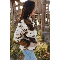 Azura Exchange Cow Print Fleece Sweatshirt - L thumbnail