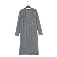 Stripe Open Front Long Cardigan - S thumbnail