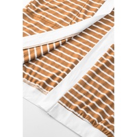 Brown Striped Side Pockets Open Front Cardigan - M thumbnail