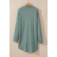 Canton Textured Knit Side Pockets Open Front Cardigan - M thumbnail
