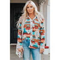 Azura Exchange Multicolor Aztec Print Long Sleeve Shirt - 2XL thumbnail
