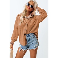 Azura Exchange Waffle Knit Button Up Casual Shirt - S thumbnail