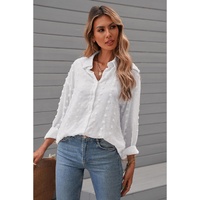 Azura Exchange Button Fuzzy Polka Dot Shirt - L thumbnail