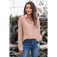 Azura Exchange Button Fuzzy Polka Dot Shirt - S thumbnail
