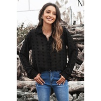 Azura Exchange Polka Dot Long Sleeve Button Shirt - L thumbnail