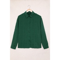 Azura Exchange Button Fuzzy Polka Dot Shirt - L thumbnail