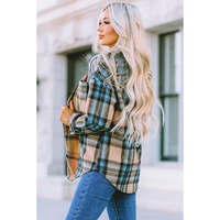 Azura Exchange Color Block Plaid Shirt with Buttoned Details - 2XL thumbnail