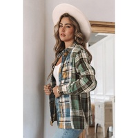 Azura Exchange Button Up Plaid Shacket - M thumbnail