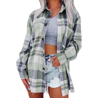 Azura Exchange Plaid Button Up Patch Pocket Shirt - S thumbnail