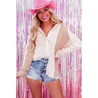 Azura Exchange Buttoned Raw Hem Textured Shirt - M thumbnail