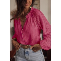 Azura Exchange V-Neck Lace Button-Up Shirt - 2XL thumbnail