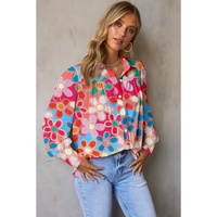 Azura Exchange Floral Print Bubble Sleeve Shirt - 2XL thumbnail