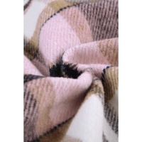 Azura Exchange Pink Geometric Plaid Print Pocketed Shacket - M thumbnail