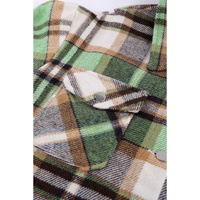 Green Geometric Plaid Print Pocketed Shacket - XL thumbnail