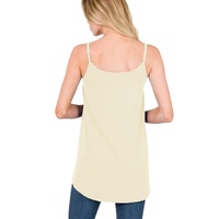 Apricot Spaghetti Strap V-Neck Flowy Tunic Tank Top - S thumbnail