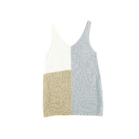 Gray Color Block Knitted Tank Top - M thumbnail