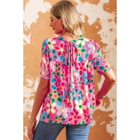 Azura Exchange Flower Print Puff Sleeve Top - M thumbnail