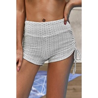 Gray Butt Lifting High Waist Yoga Shorts - M thumbnail