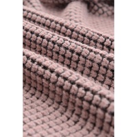 Pink Chunky Waffle Knit Oversized Collar Cardigan - S thumbnail
