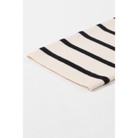 Black Stripe Flap Pocket Buttoned Cardigan Sweater - M thumbnail